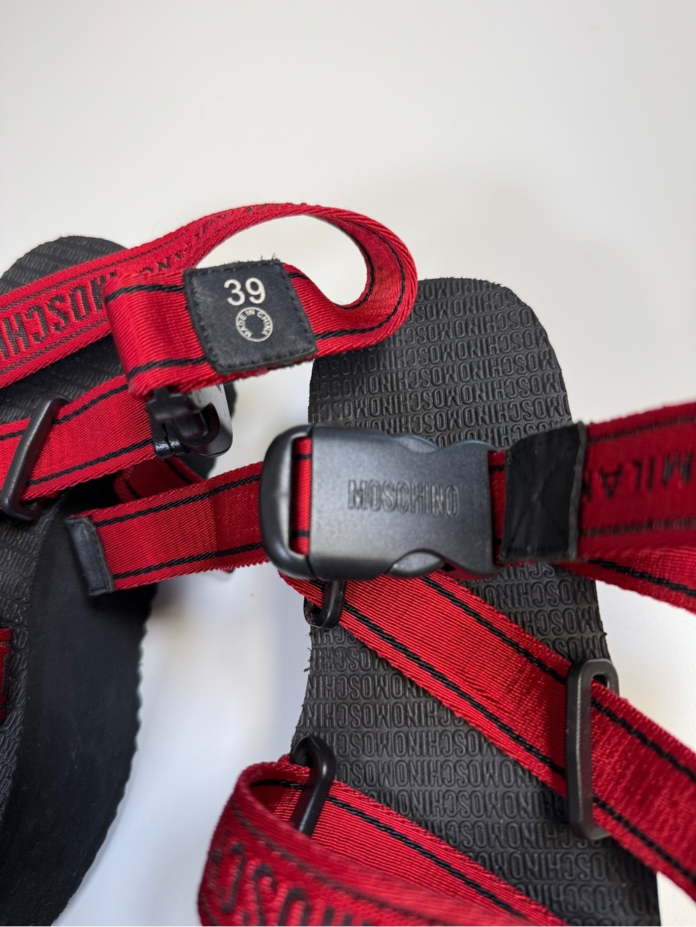 Moschino Red Platform Strap Sandals - Picture 4 of 5